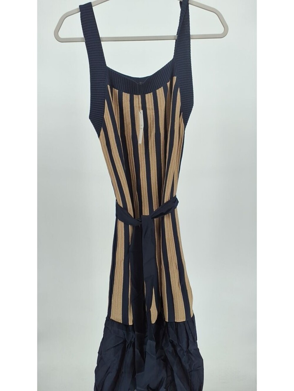 Current Air Zuri Contrast Striped Knit Midi Dress In Navy-Medium